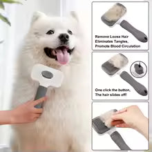 2-in-1 Pet Grooming Brush - Massaging Deshedder with Easy Cleanup